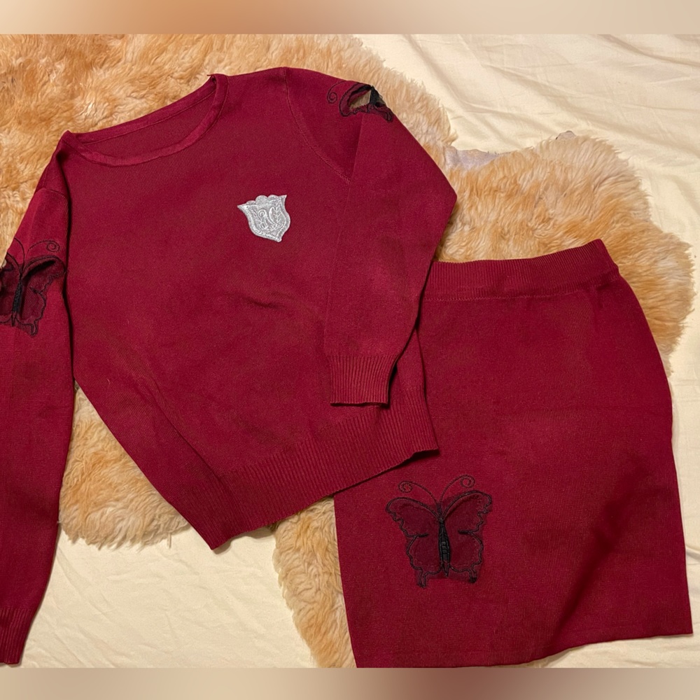 Super Soft Burgundy Knitted Two Piece Set
